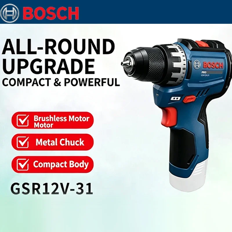 Woodworking Workshop - ボッシュ GSR 12V-31 ブラシレス電動ドリル 高トルク デュアルスピード