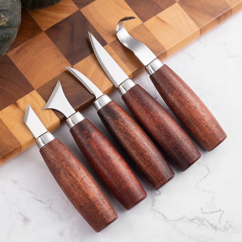 Wood Chisel Set - 5個入り木彫り鑿セット - DIY木彫り＆剥離プロジェクト用のプロ仕様木工カッターハンドツール