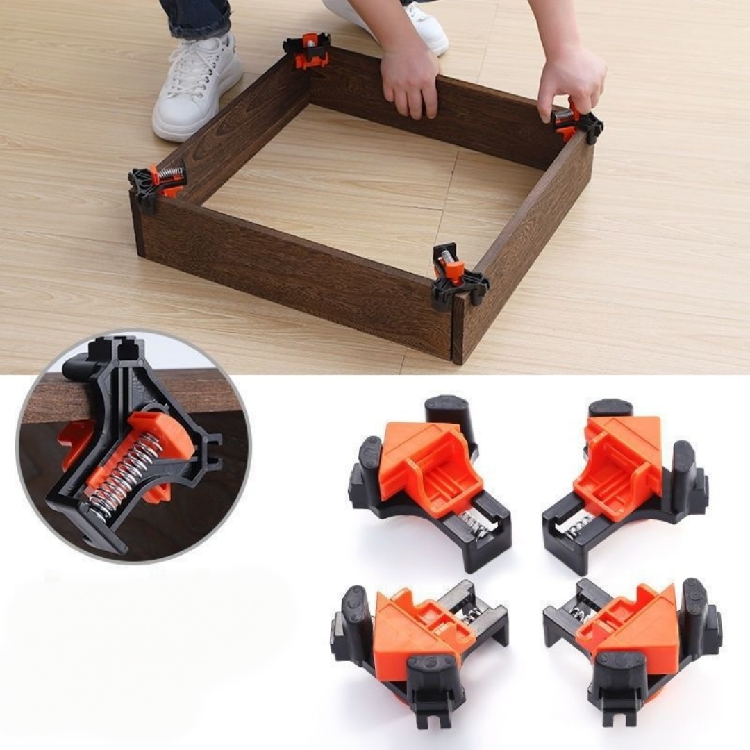 Woodworking Workshop - 4個 90 ° 直角クランプ固定クリップ額縁コーナークランプ木工ハンドツール家具修理写真補強