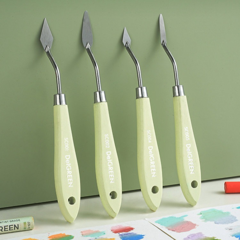 Drawknife Blade - アーティストステンレス鋼油絵ナイフ高柔軟性スパチュラパレットミキシングナイフスクレーパーアートアクリルガッシュ描画ツール