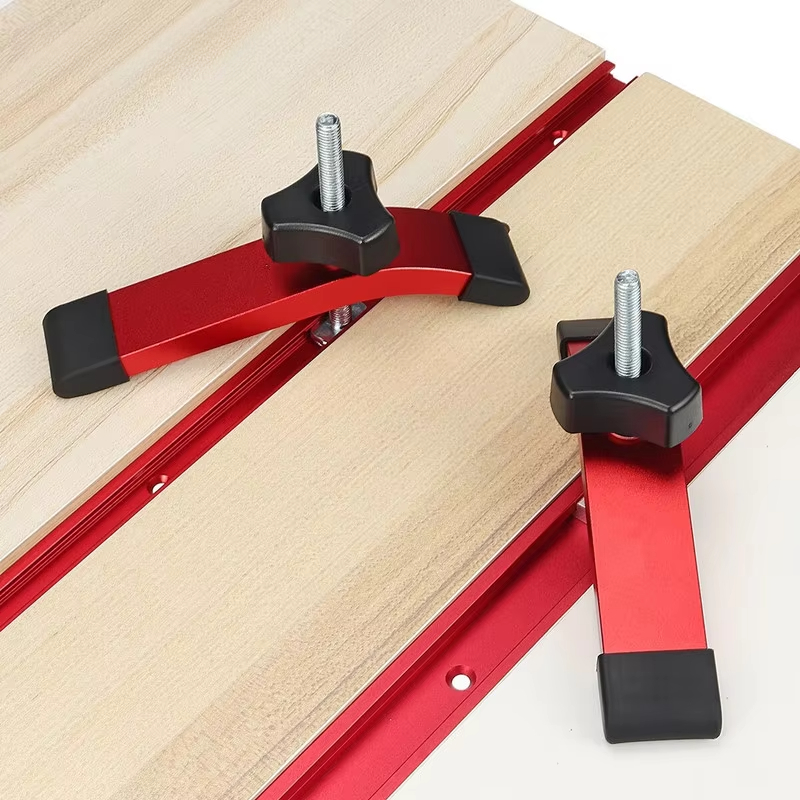 Woodworking Workshop - 1/2 個の速効性ホールドダウンクランプアルミプレスプレート木工 T スロットスライドブロック作業台テーブル用補助ツール