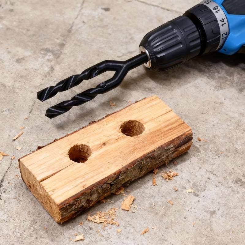 Woodworking Jokes - ノベルティダブルツイストドリルビットいたずらジョークツール偽二頭ドリルアクセサリー木工トリック小道具用