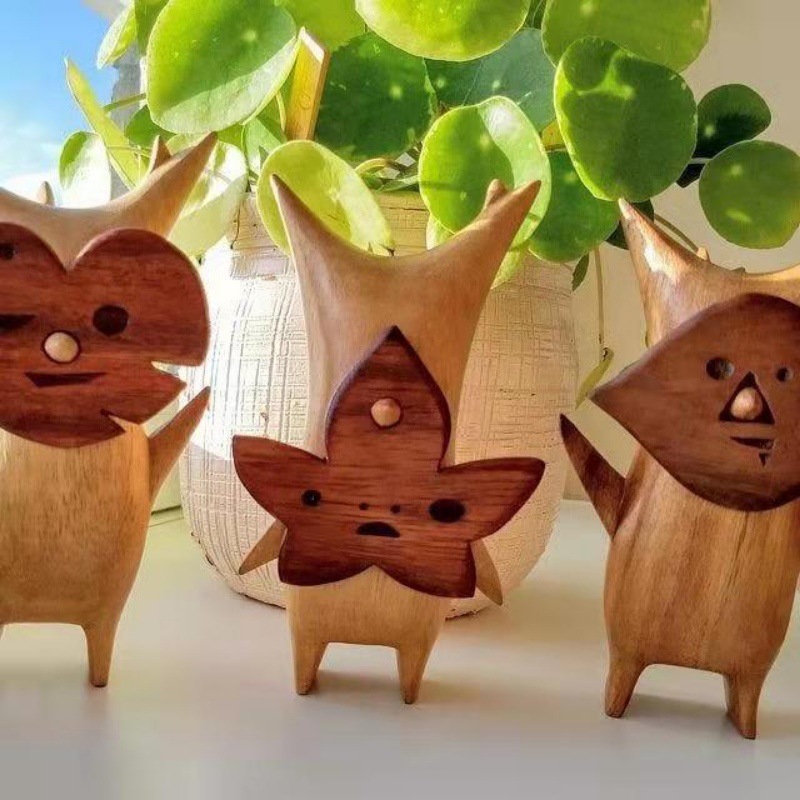 Woodworking Resin - 家を飾るための木のコロク像、ゲーム愛好家のための手工芸品、ゼルダブレスオブザワイルド、人形のおもちゃ、ギフト、1個、2個、3個