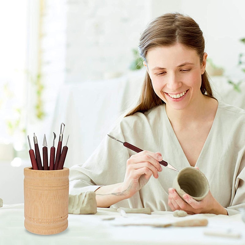 6つのピース/セット陶器ツール赤木両面ワイヤーナイフ粘土修理 - Wood Chisel Set のレビューと価格