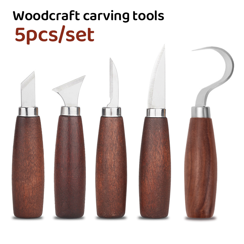 5 個のツール木彫り用ノミ木工カッターハンドツールセット木彫 - Wood Chisel Set のレビューと価格
