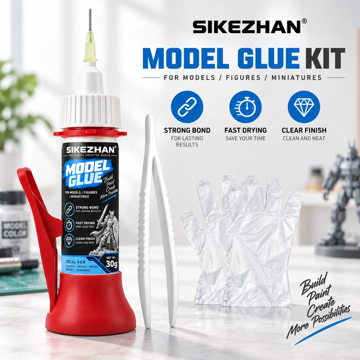 SIKEZHAN モデル用接着剤 30g。精密な針状の接着剤 - Woodworking Glue のレビューと価格