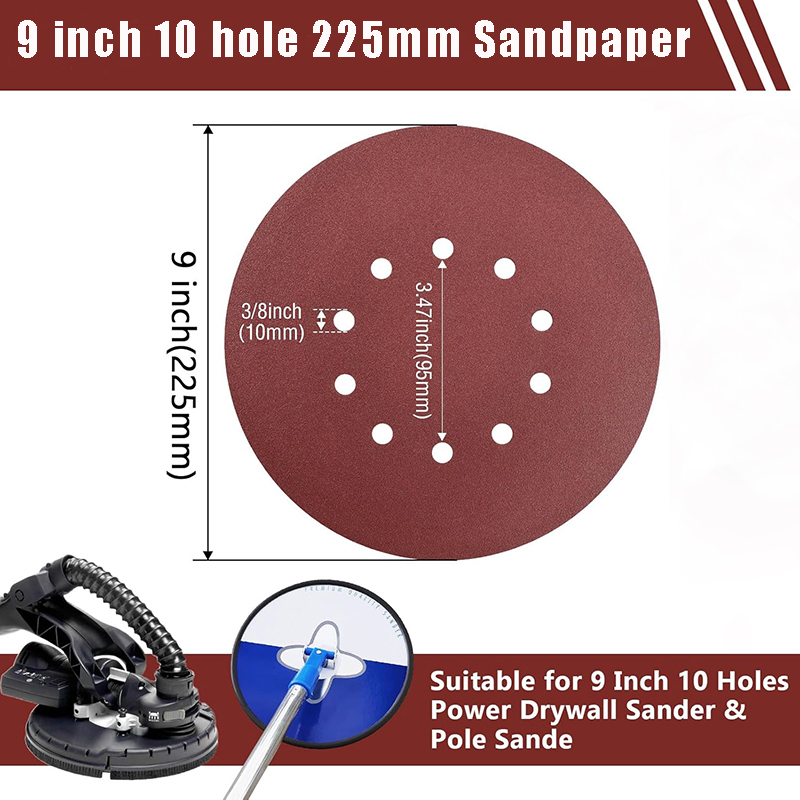 20 個 9 インチ 225mm10 穴ウォールサンダーサン - Woodworking Wallpaper のレビューと価格
