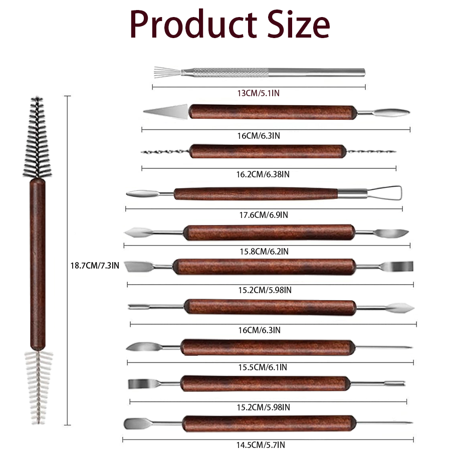 25/40個の陶器&粘土彫刻DIYツール、両面エアドライセラ - Woodworking Resin のレビューと価格